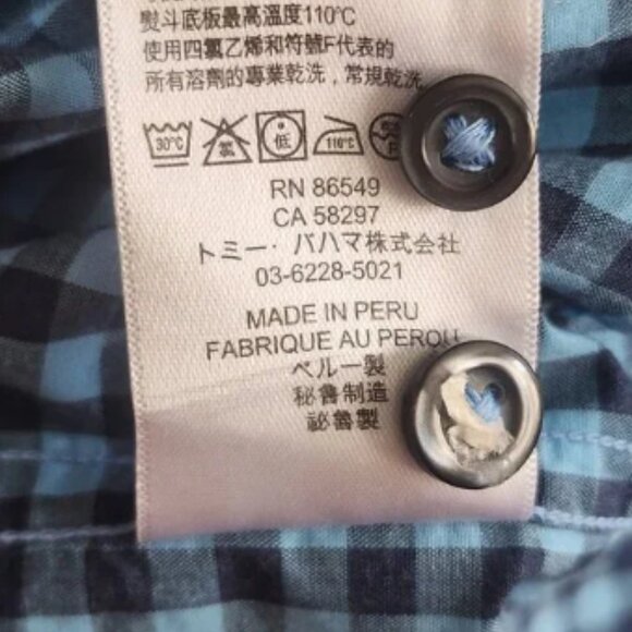 Tommy Bahama Shirt Mens 2XL Blue Check Button Up Long Sleeve Pima Cotton Casual - Picture 7 of 10